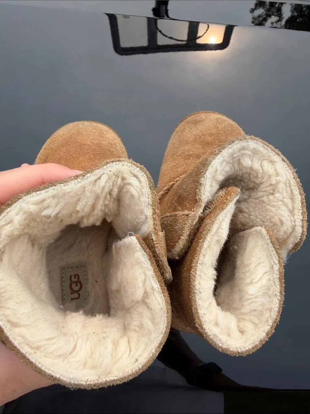 UGG Kids Chestnut Suede Shearling Boot